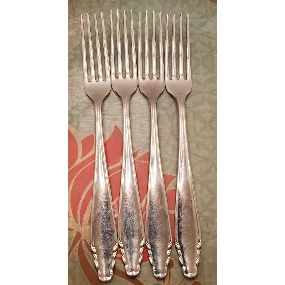 German Stainless Flatware Rostfrei 4 Dinner Forks Simple Design